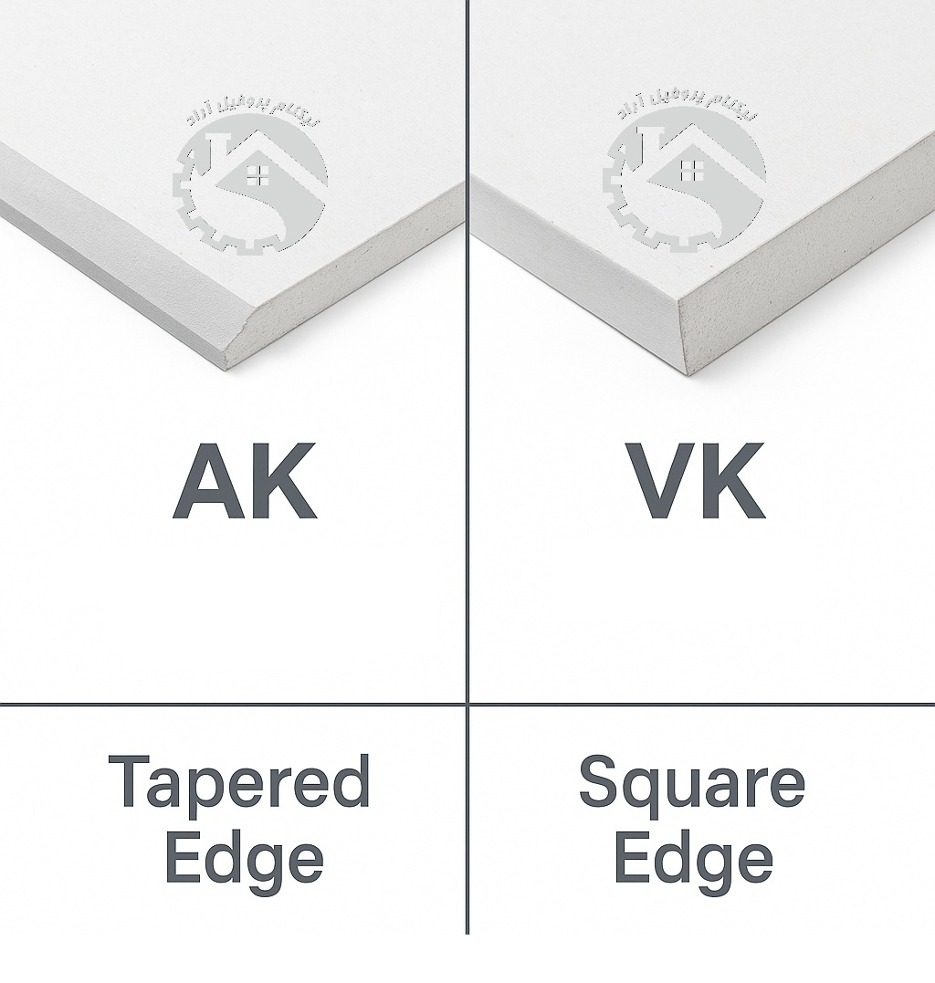 تفاوت پانل‌های گچی AK و VK | راهنمای انتخاب لبه مناسب در ساخت خشک